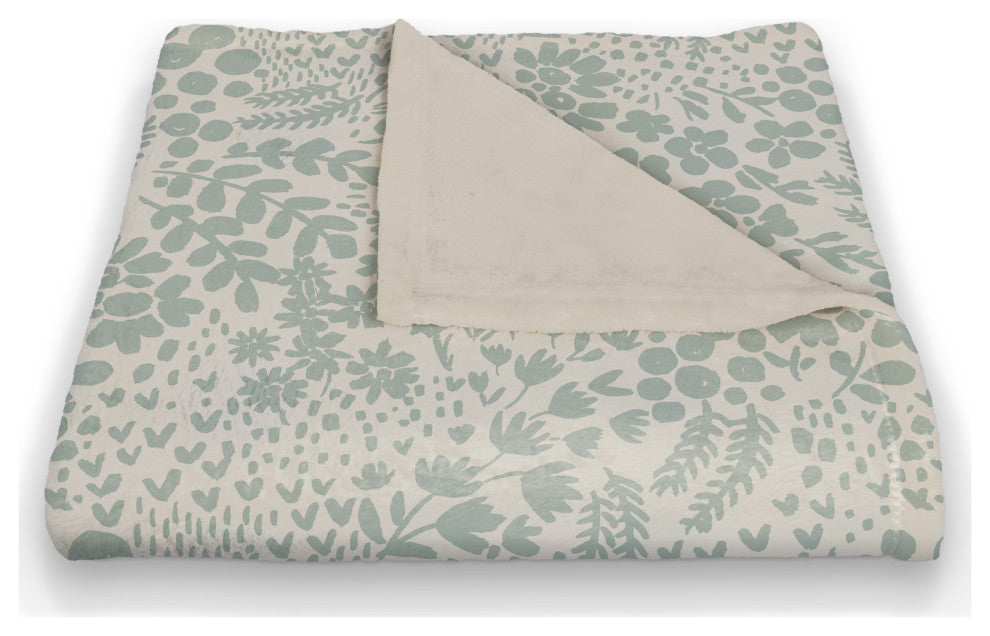 Blue Dainty Floral 50x60 Coral Fleece Blanket
