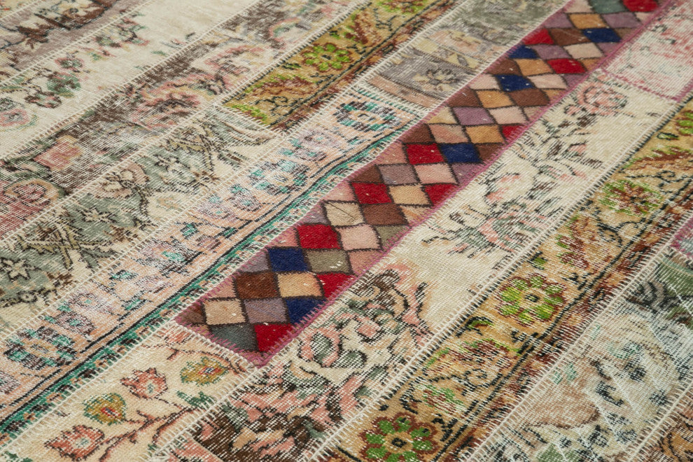 Rug N Carpet - Handmade Oriental 6' 8" x 10' 0" Boho Patchwork Area Rug