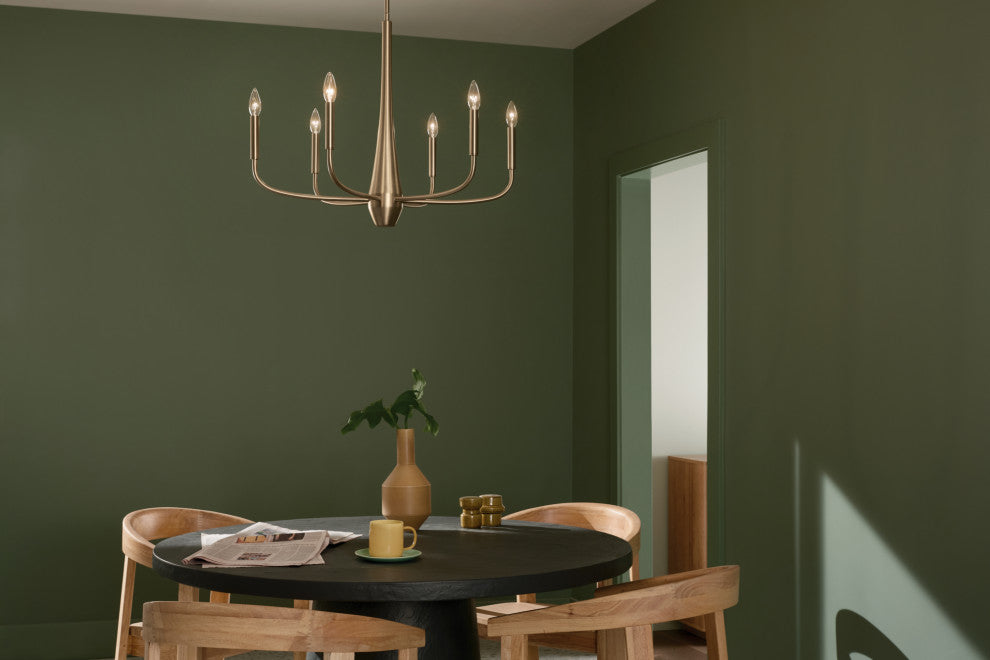 Deela 6 Light Chandelier 1 Tier Medium, Champagne Bronze