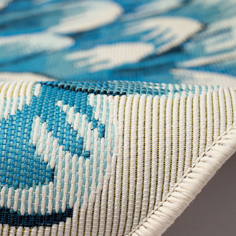 Esencia Mum Indoor/Outdoor Mat Blue 3'3"x3'3"