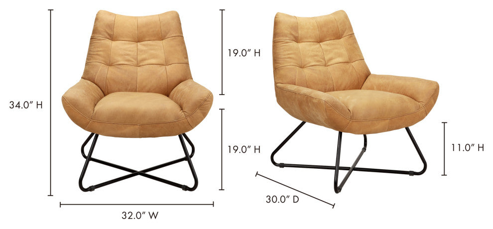Modern Graduate Lounge Chair Tan - Brown