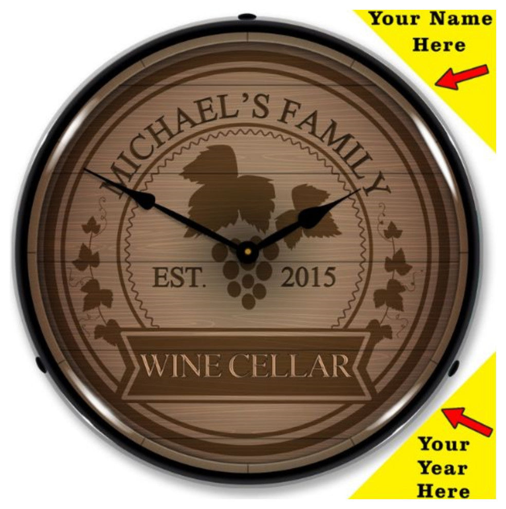 AG20111172 Add Your Name Wine Cellar Clock