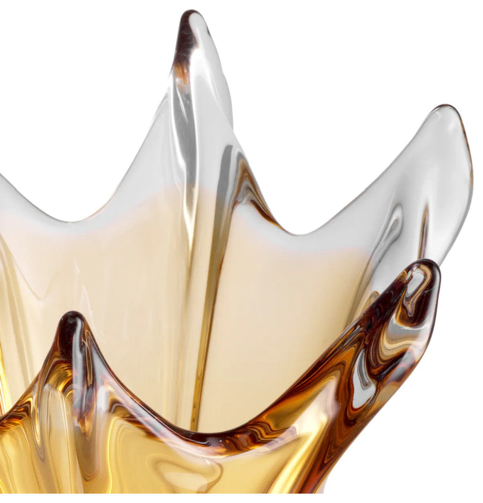 Handblown Glass Modern Vase, Eichholtz Sutter, Yellow