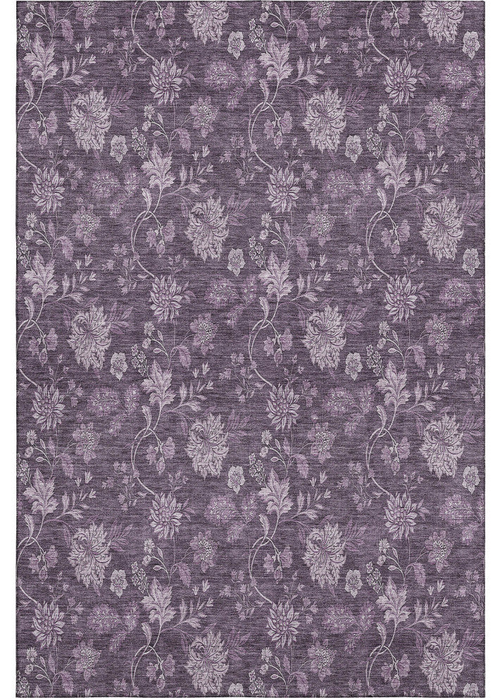 Premium Machine Washable Mayfield AMF680 Plum 3'' x 5'' Rug