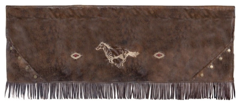 Flying Horse Faux Leather Wstern Valance