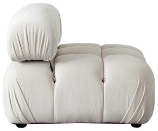 Paloma Armless Chair in Light Cream Velvet
