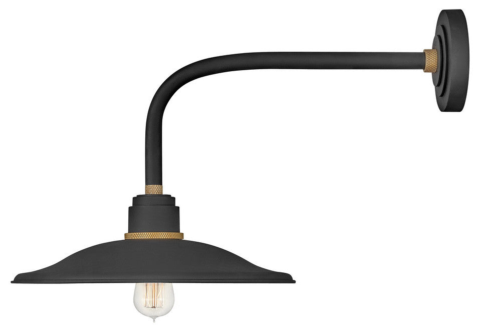 Hinkley Foundry 1-Light Outdoor Wall Mount Lantern, Textured Black