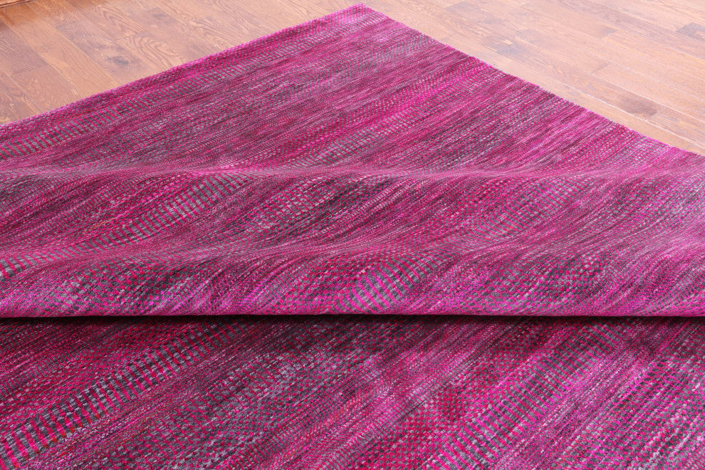 12' 0" X 18' 0" Hand Knotted Wool and Silk Super Savannah Gabbeh Rug Q6108