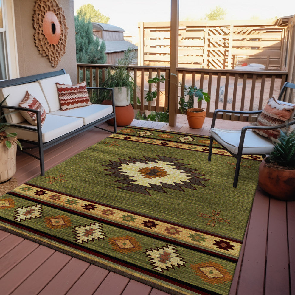 Indoor/Outdoor Phoenix PH4 Cactus Machine Washable 10' x 14' Rug