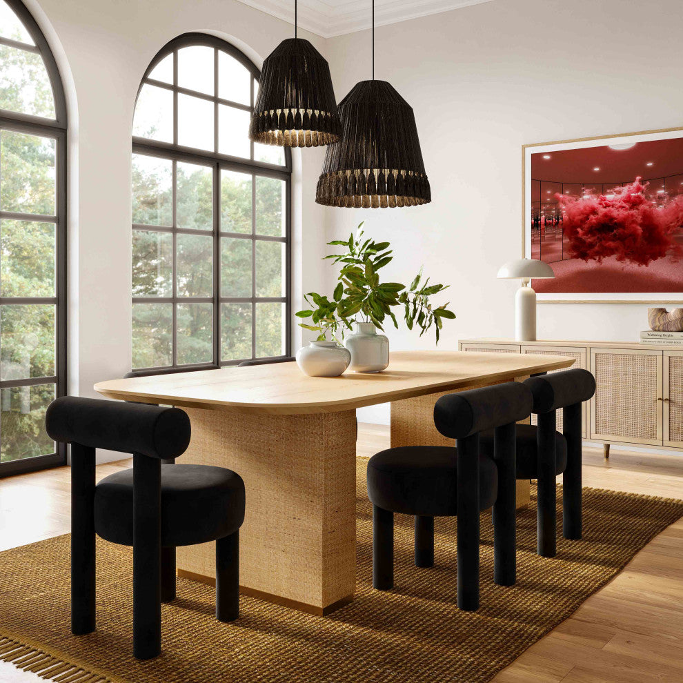 Carmel Dining Chair, Black Velvet