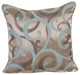 Blue Throw Pillow Covers 16"x16" Silk, Scrolling All The Way Blue