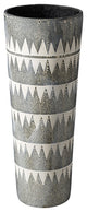 Gray and White Tribal Pattern Vase