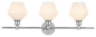 Gene 3 Light Wall Sconce in Chrome & Frosted White Glass
