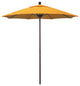 7.5' Bronze Push Lift Fiberglass Rib Aluminum Umbrella, Pacifica, Yellow