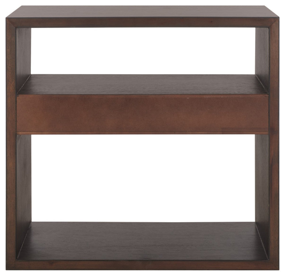 Safavieh Munson 2 Shelf 1 Drawer Console Table, Dark Oak