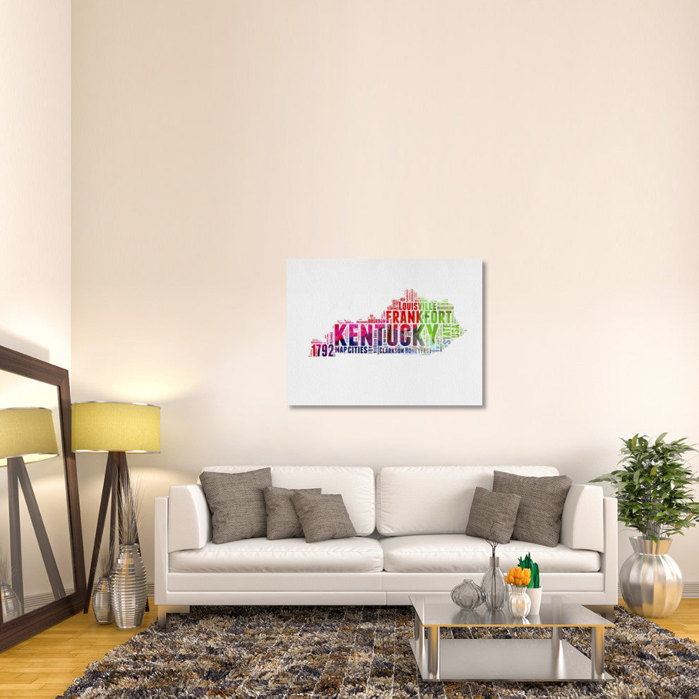 "Kentucky Watercolor Word Cloud" Fine Art Print