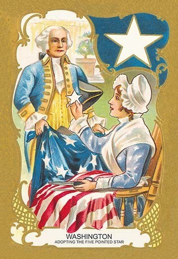 Washington Adopting a Five Pointed Star - Canvas Poster 20" x 30"