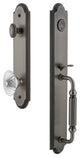 Arc 1-Piece Dummy Handleset, F Grip and Burgundy Knob, Antique Pewter, 848471