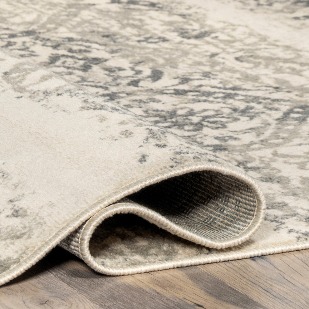 Nuloom Freja Transitional Vintage Area Rug, Grey 5'x8'