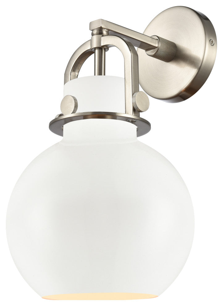 Innovations Lighting 710-1W-SN-M710-8W Newton Sphere 1 Light 8" Sconce