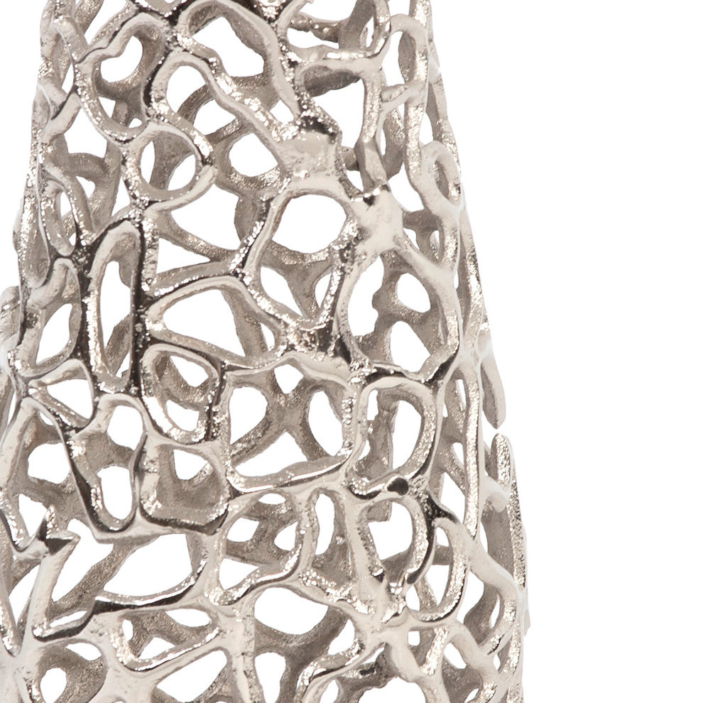 Silver Aluminum Branch Vase, Large