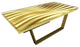 Modern Wave Coffee Table, Gold, Bronze Base