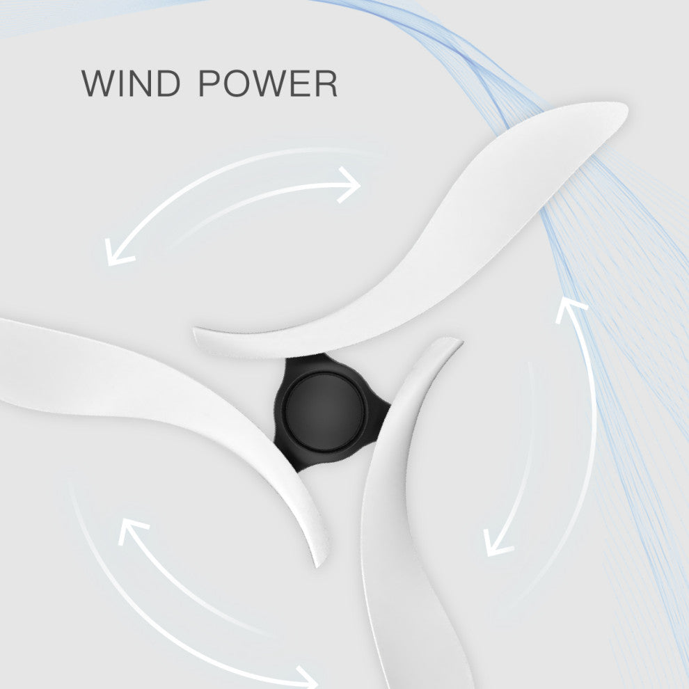 54 in. Indoor White Modern Ceiling Fan without Light