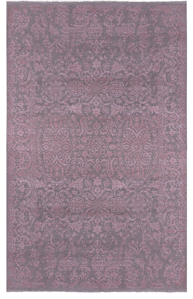 5' 1" X 8' 4" Persian Handmade Wool and Silk Rug Q6747