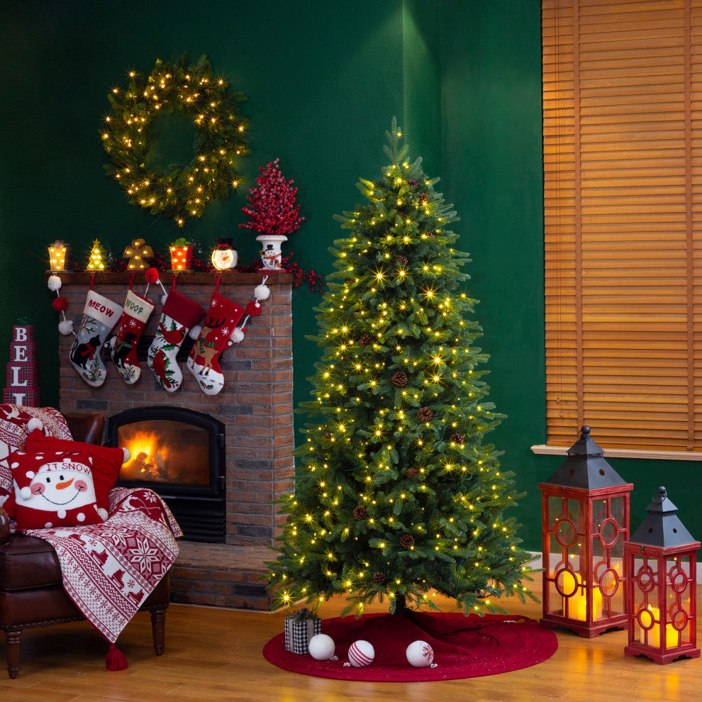 6' Pre-Lit Green Fir Artificial Christmas Tree With Lights