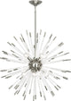 Andromeda Chandelier, Polished Nickel With Clear Acrylic Rods