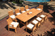 11-Piece Outdoor Teak Dining: 94" Masc Rectangle Extension Table, 10 Lagos Chair