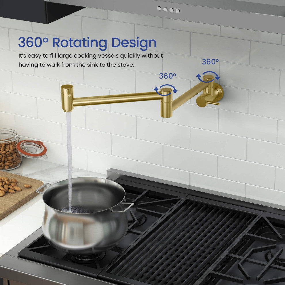 Circular Pot Filler, Brushed Gold