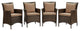 Conduit Outdoor Patio Wicker Rattan Dining Armchair Set of 4 - Brown Mocha