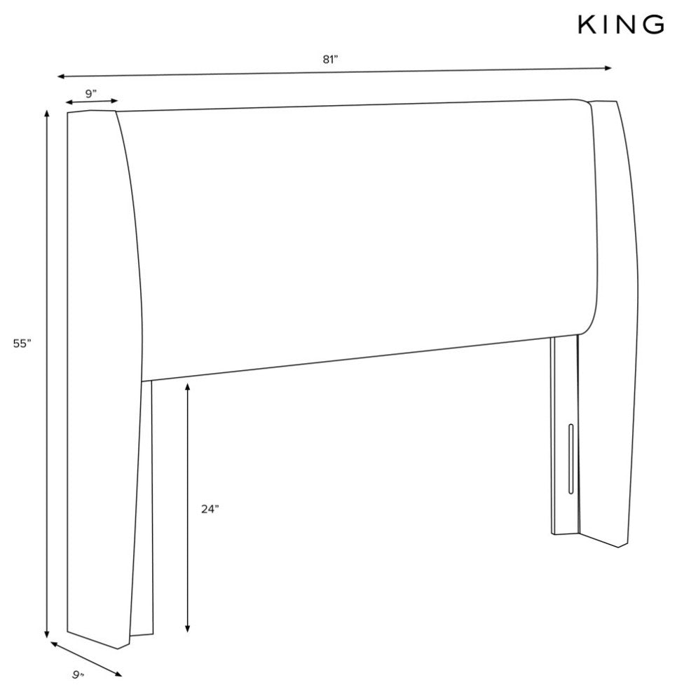 King Wingback Headboard, Fritz Indigo