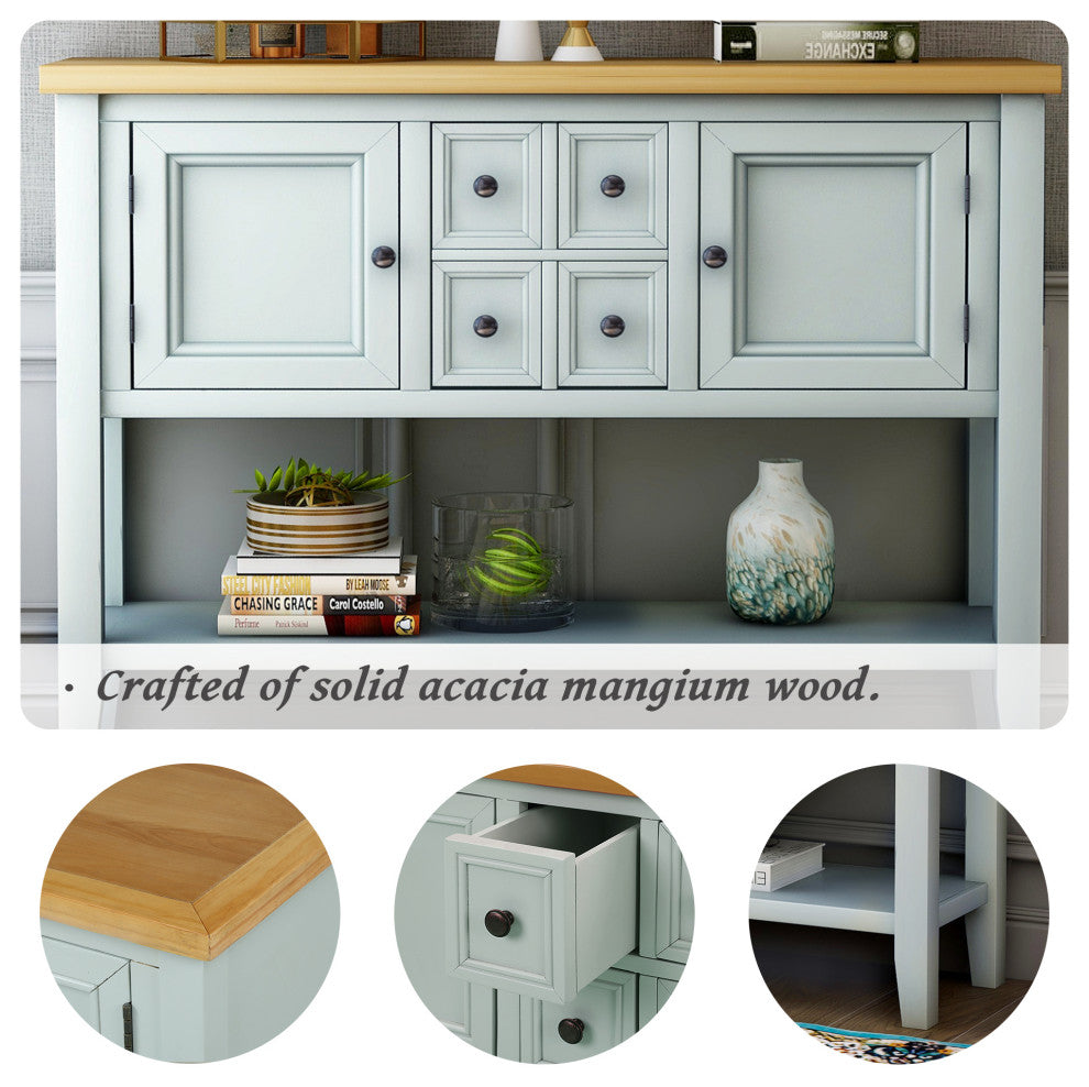 TATEUS 46" Console Table Buffet Sideboard Storage Drawers Cabinets Sofa Tables, Lime White