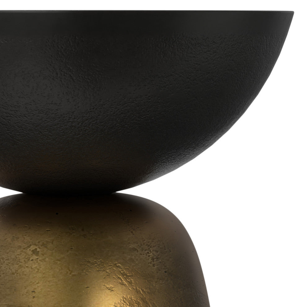 Clement Side Table, Black/ Antique Brass