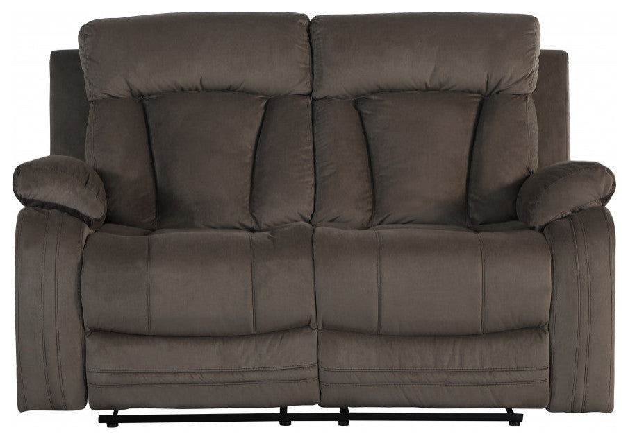 40" Modern Brown Fabric Loveseat