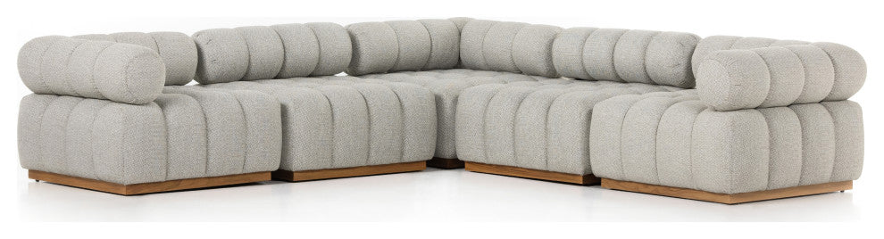 Roma Outdoor 5pc Sectional-Faye Ash