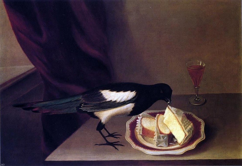 Rubens Peale Magpie Eating Cake, 18"x27" Wall Decal