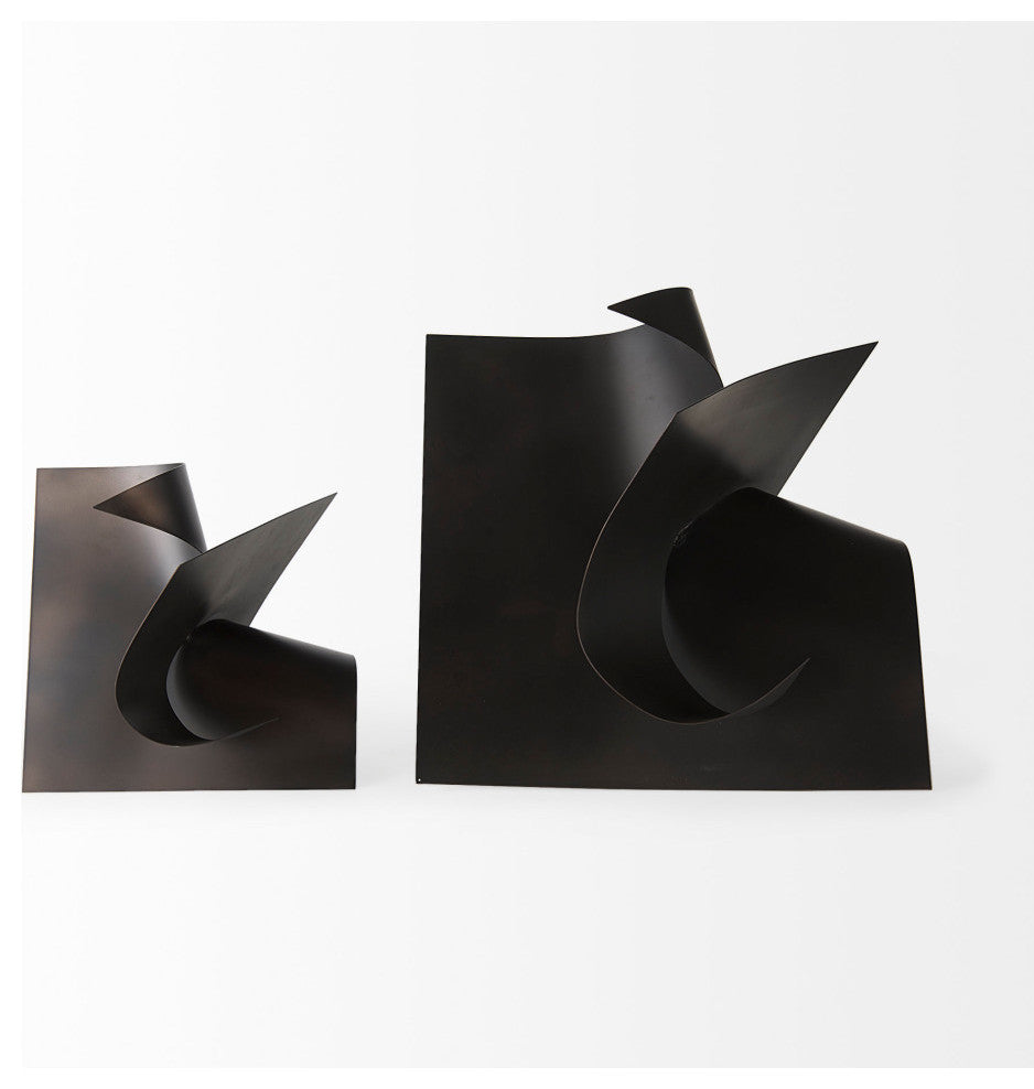 Francesca 11.8Lx11.8Wx11.8H Black Metal Sculptural Decorative Object