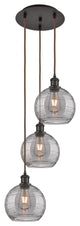 Ballston-Athens Deco Swirl 3-Light 15" Cord Pendant, Oil Rubbed Bronze