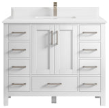 Malibu 42 Single Sink Bath Vanity in White  1.5" White Quartz