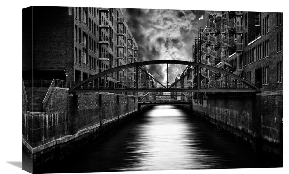 "The Other Side Of Hamburg" Stretched Canvas Giclee by Stefan Eisele, 22x15"