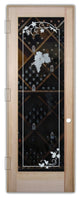Wine Door - Grape Cluster Grape Ivy - Douglas Fir (stain grade) - 28" x 96"...