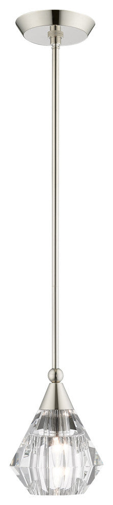 Livex Lighting Brussels 1 Light Polished Nickel Single Pendant