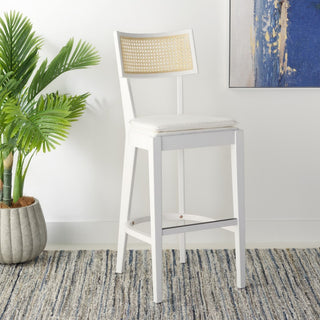 Safavieh Galway Cane Bar Stool, White/Natural