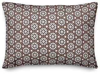 Boho Polka Dots in Brown Throw Pillow