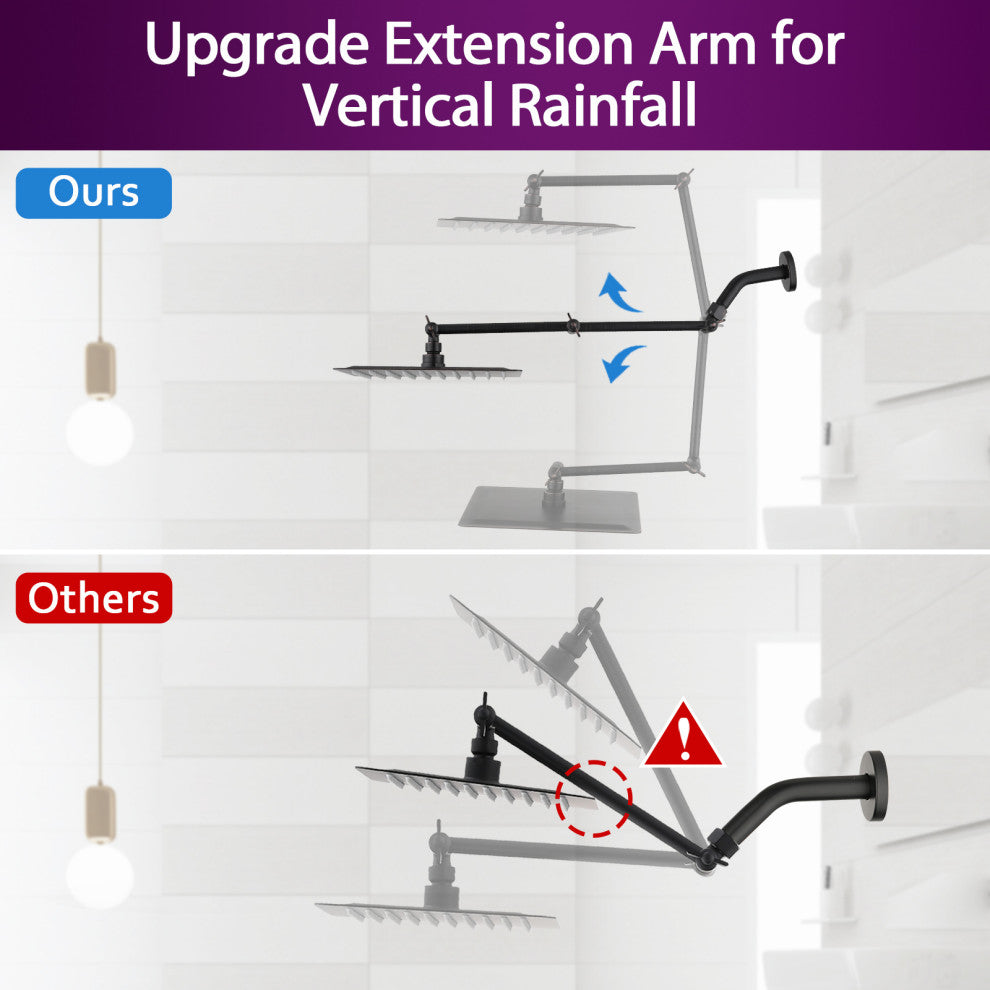 Shower Head Combo with Handheld and 16" Adjustable Extension Arm , Oil-Rubbed Bronze