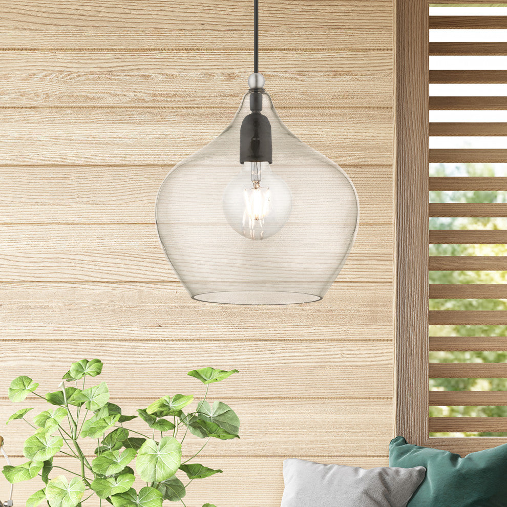 Aldrich 1 Light Black With Brushed Nickel Accent Pendant