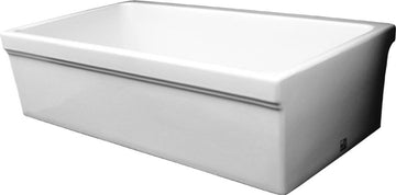 Fireclay Reversible Sink, Decorative 2 Â½" Lip on One Side